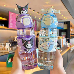 Kuromi Children's Water Bottle for Summer, Girls' School-Specific Water Bottle with Straw, Dual Drinking Cup, My Melody