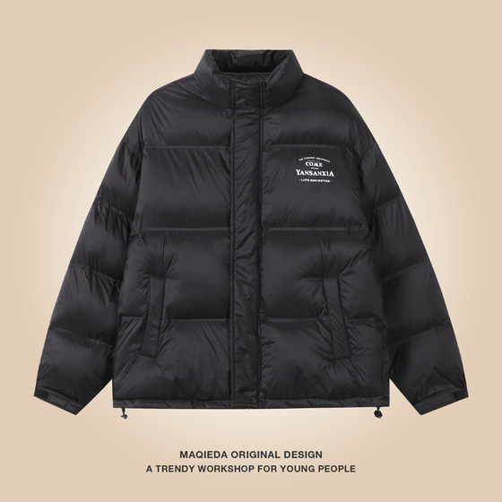 
Macheda men's and women's simple letter printed couple's cotton clothes winter American thickened cotton clothes to keep warm and cold-proof cotton jackets