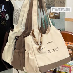 Korean Style ins Cute Tote Bag for Women, Preppy Style Student Shoulder Bag for Class, Casual Crossbody Bag, Handbag