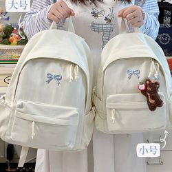 Tea Party Japanese Style ins Simple Casual Backpack for Girls, Lightweight Small Backpack for Middle and High School Students
