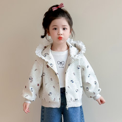 Girls' Jacket Autumn 2026 New Stylish Children's Spring and Autumn Hooded Sweatshirt Baby Autumn Cardigan Top Trendy