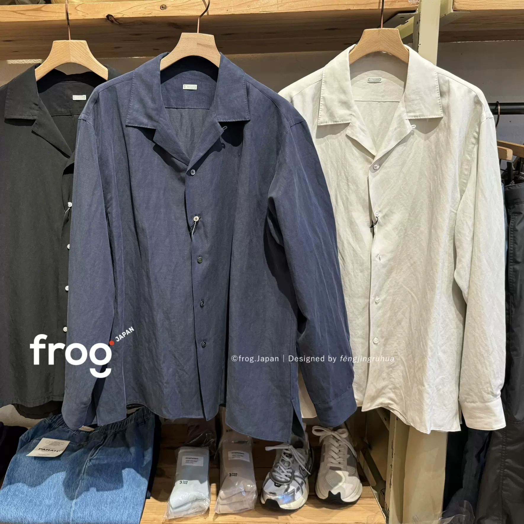 未使用　A.PRESSE 25SS Silk Linen Open Collar A.PRESSE 25SS Silk Linen Open Collar L/S Shirt – Vintage