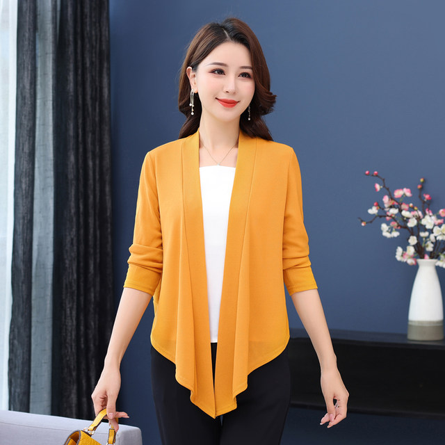 2023 Spring and Autumn Knitted Shawl Small Jacket Women's Short Long ...