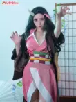 Demon Slayer: Kimetsu no Yaiba Kamado Nezuko cos phù hợp với hoàn toàn ma dạng cosplay anime sexy kimono nữ trang phục hóa trang cosplay rengoku kyojuro Cosplay Demon Slayer