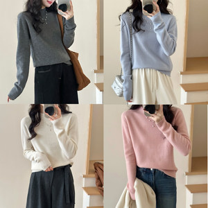 
Sugar Annie [Classic Series] 2025 Winter Half Turtle Collar Pullover Cashmere Wool Sweater Women's Loose