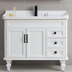 Simple Waterproof Bathroom Floor-Standing Washbasin, Face Wash Basin, Sink, Vanity, Mirror Cabinet, Bathroom Cabinet Set