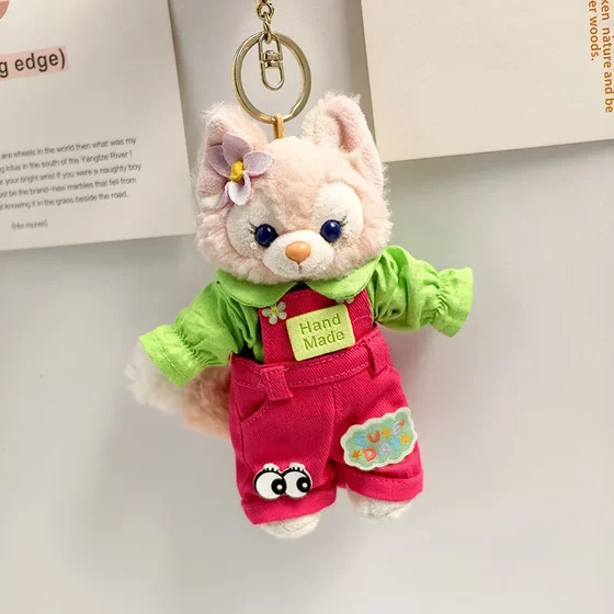 
Clothes only] Belle keychain pendant baby clothes red and green overalls suit to wear to reveal the cute bag hanging