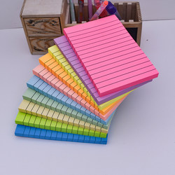 Large A6 Lined Sticky Notes for Note-Taking, Reusable Sticky Notes, Fluorescent Color Small Notebook with Horizontal Lines