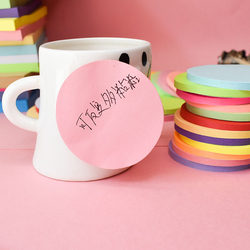 Colorful Round Sticky Notes, Adhesive Note Paper, Fluorescent Color Memo Notes, Bright Red Round Sticky Notes, Student Stationery