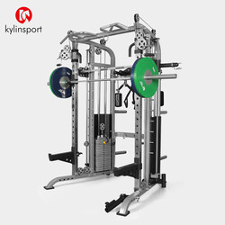 Commercial Multi-Functional Smith Machine Weight Bench Set Combination Squat Bench Press Rack Strength Gantry Equipment