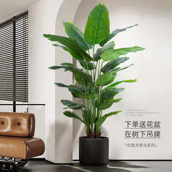 Artificial Bird of Paradise Flowers, Fake Flower Arrangements for Indoor Living Room Decorations, High-End Luxury Faux Green Plants
