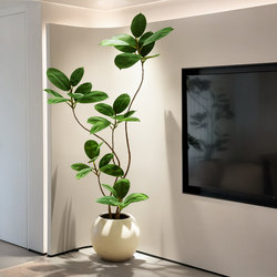 Artificial Green Plant Decoration, Simulated Black Diamond Indoor Potted Plant, Large Floor-Standing Ornament for Living Room, Light Luxury Faux Green Plant