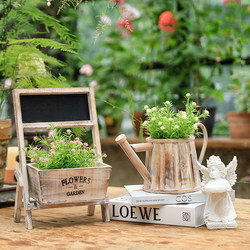 Creative Solid Wood Blackboard Desktop Ornaments Kindergarten Indoor Shop Decoration Flower Stand Ornaments Bed and Breakfast Balcony Decorations