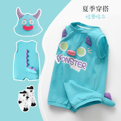 Baby Clothes Summer Outfit Little Monster Pure Cotton Thin Baby Jumpsuit 2025 New Style Romper Infant Funny Crawling Suit