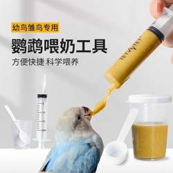 Parrot Milk Powder Feeding Tools, Small Bird Feeding Kit, Complete Set with Syringe, Measuring Cup, Spoon, Specially Designed for Budgerigars and Lovebirds