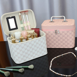 Cosmetic Bag for Women, Portable New Style, Solid Color, Large Capacity Storage Box, Small Size, Trendy, High-End Makeup Case, Gift Box