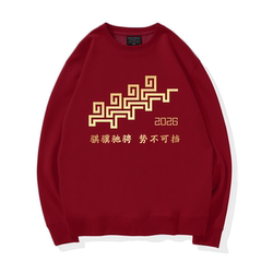 2026 Cctv Spring Festival Gala Year of the Horse Mascot Qi Ji Racing with Unstoppable Momentum Red Clothes Sweatshirt New Year Parent-Child Outfit