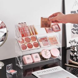 Eye Shadow Palette Storage Box Vertical Multi-Layer Air Cushion Powder Blush Makeup Cosmetics Storage Rack Transparent Display Shelf