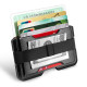 Creative mini metal wallet men's aluminum alloy nfc anti-theft credit card holder genuine leather vertical ultra-thin small wallet