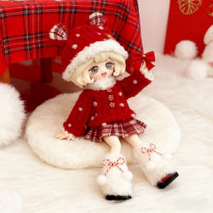 New Year's red sweater 8 minutes 12 minutes ob11 baby clothes 11-17 cm Panibang Nitu Asi body bjd baby clothes