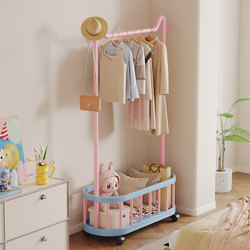 Ins-Style Floor-Standing Clothes Rack for Bedroom, Dormitory, Small Living Room, Home Use, Clothes Storage, and Movable Clothes Drying Rack