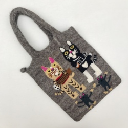 Recommended Nepalese Handmade Wool Felt Playing Piano Tiger Guitar Cat Hand Bag Shoulder Bag With Various Options