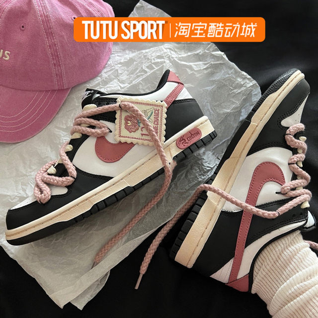 Customized sneakers Nike/Nike Dunk Low rose thoughtful patch girl sweet ...