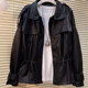 European stations, small fat sister solid color long-sleeved jacket, fashionable plus size women's PU leather cardigan versatile jacket