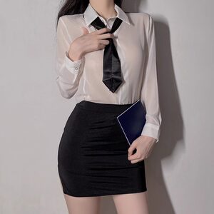 Sexy pajamas and room affairs senior trendy cos love underwear suit pure and fun seduce husband OL shirt skirt
