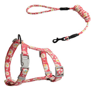 
Pet leash cat harness Japanese style summer breathable pet adjustable anti-breakaway cat harness