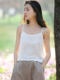 Human cotton vest women with suspended band sexy outside wearing short tops with shirt loose bottom shirt white