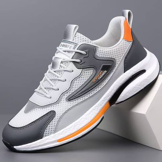 
2025 summer new men's shoes breathable casual sports shoes mesh odor-proof shoes men's soft sole versatile running shoes