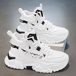 
High top men's shoes 2025 new autumn teenager Martin boots sports and leisure novice height increasing dad versatile trendy shoes