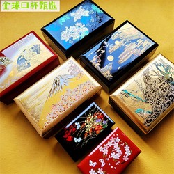 Japan Imported Yamanaka Lacquerware Gold Foil Clockwork Music Box With Mirror Jewelry Storage Jewelry Storage Box Wedding Gift