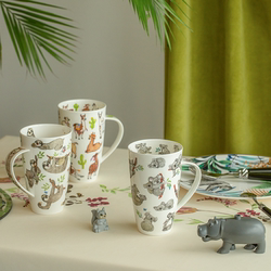 British Imported Dunoon Bone China Mug Coffee Cup Cute Ceramic Cup Alpaca Koala Sloth