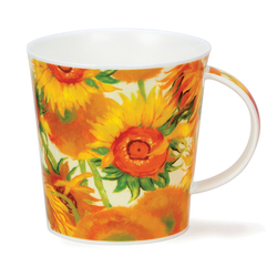 British Imported Dannon Dunoon Bone China Mug Coffee Cup European Literary Ceramic Water Cup Van Gogh Sunflower
