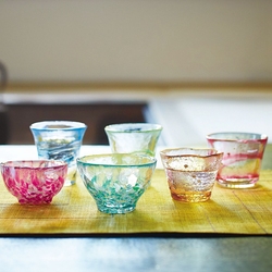 Japan Imported Aderia Ishizuka Glass Tsugaru Colored Glass Wine Cup Handmade Sake Cup Tea Cup 50ml