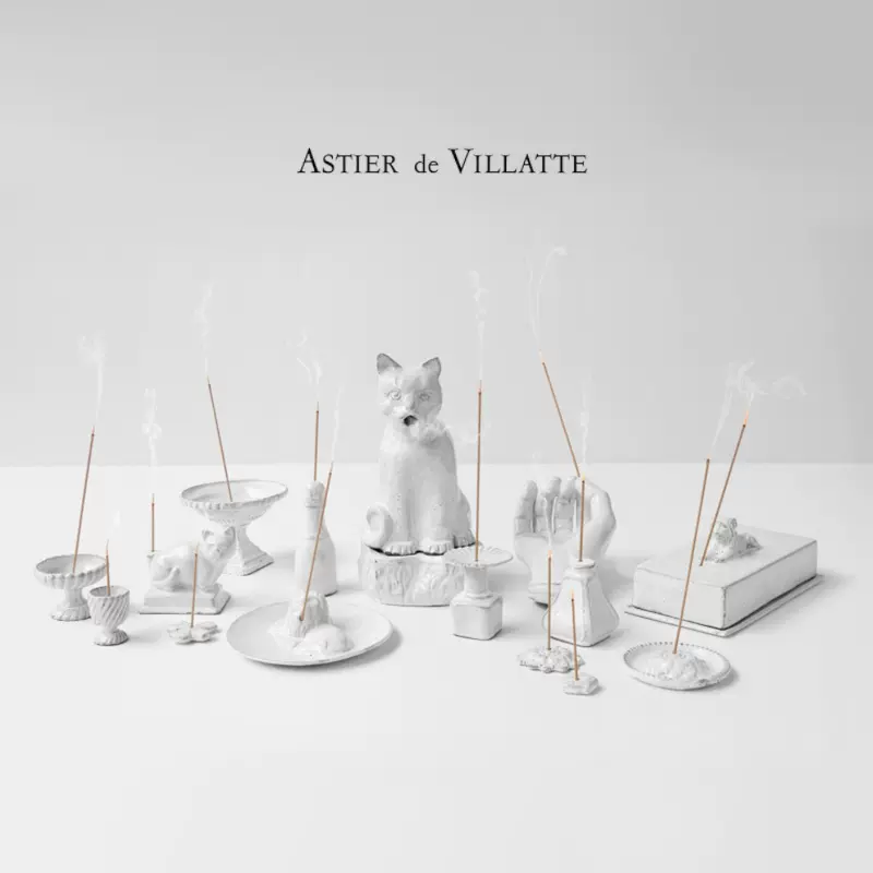 Astier de Villatte香託香插託盤ADV法國復古維多利亞kuhn貓香爐-Taobao