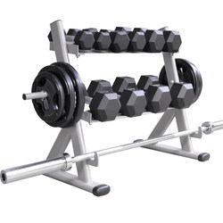 Home and Commercial Gym Fitness Equipment Professional Double-Layer Dumbbell Rack Hexagonal Round Fixed Dumbbell Display Rack