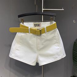 White Commuter-Style Simple and Stylish Versatile Slimming Denim Hot Pants for Women, 2026 Summer New Loose Wide-Leg Shorts Trendy