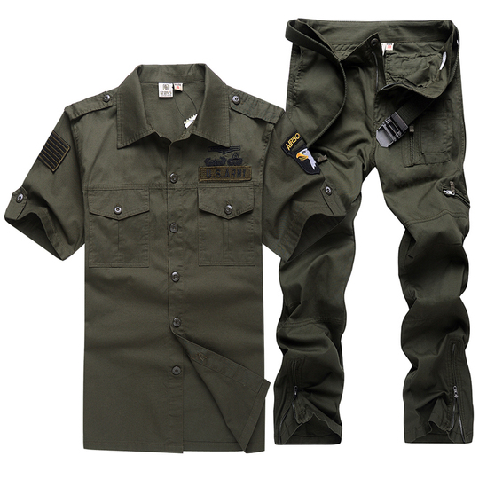 Military Field Trip Men's Cotton Short Sleeve Work Shirt