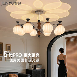 Junyu Bamboo Joint French Mid-Century Style Living Room Chandelier New Chinese Style Main Light Song Dynasty Aesthetics Whole House New Retro Lighting Fixtures