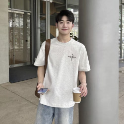 American Retro 250g Heavyweight Sorona Cool Breathable Short-Sleeve T-Shirt for Men, Summer Loose Trendy Brand Cool Half-Sleeve