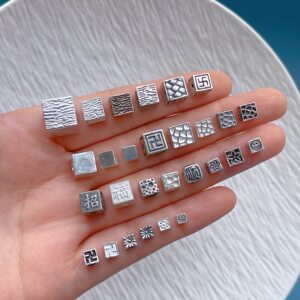 
925 sterling silver accessories attract wealth and blessing smiley face hammer pattern twist small flowers square bead back cloud DIY bracelet accessories