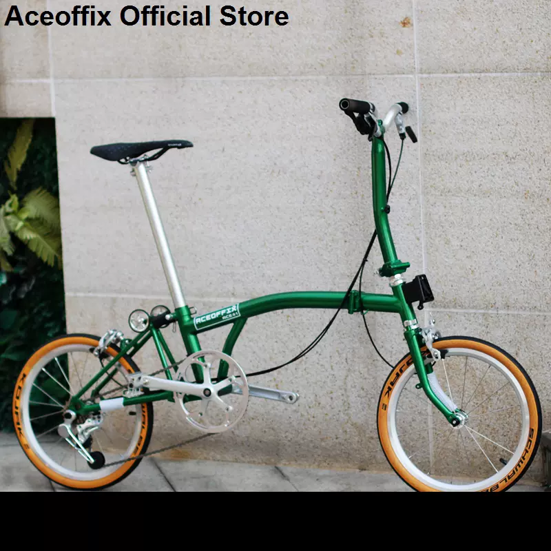 aceoffix折叠车小布邮政绿国布16寸外三速外5速男女便携mini脚踏-Taobao