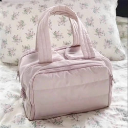 Double Wide Opening, Large Capacity! Fluffy Cosmetic Bag for Women, 2025 New High-End Travel Portable Toiletry Storage Bag