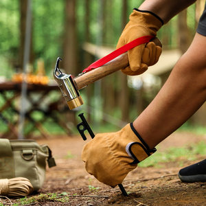 
Outdoor camping nail hammer tent canopy copper hammer multi-functional nail puller hammer safety hammer wooden handle hammer life-saving hammer