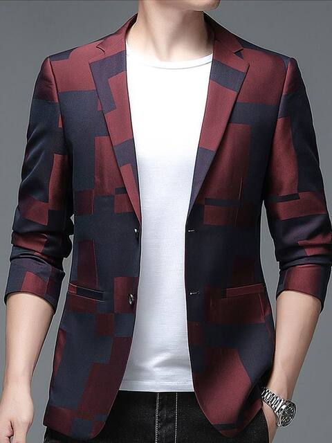 Men's Suit Jacket Casual Spring Thin Middle-aged Single Suit Top Easy-care Dad Suit