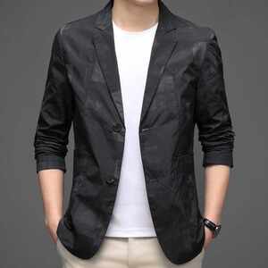 
2024 spring and summer Korean style trendy and comfortable small blazer blue and black loose plus size casual trendy men's suit
