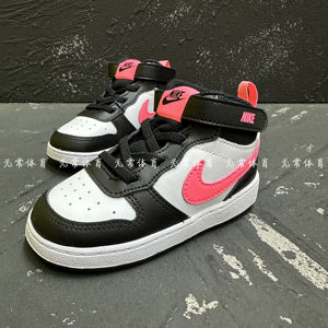 Nike/Nike infant children high-top shoes spring and autumn black red banned pink hooks small and medium children's shoes CD7784-005
